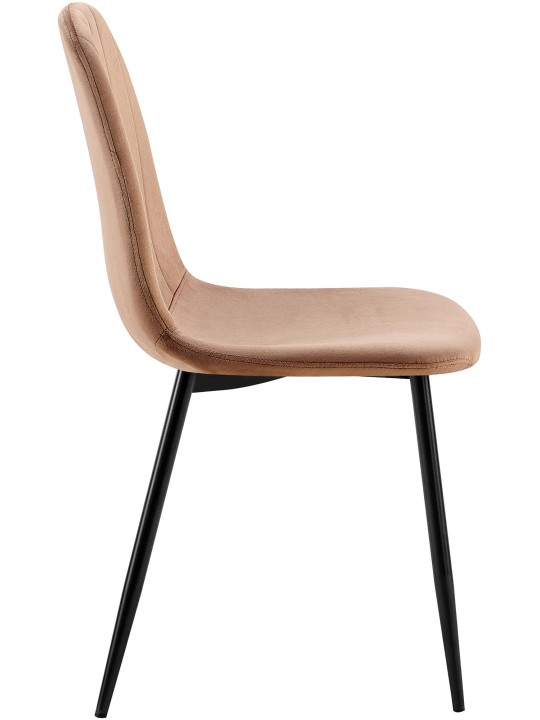 Chaise de salle à manger en velours Baxter, brun