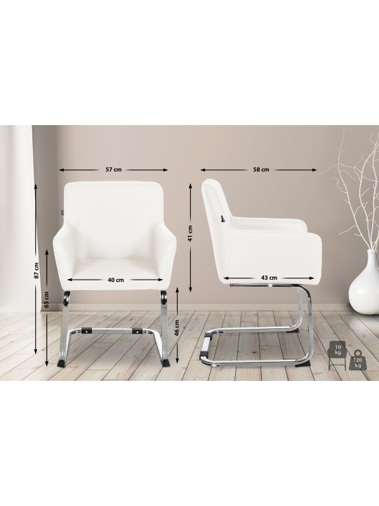 Chaise Puka simili cuir, blanc