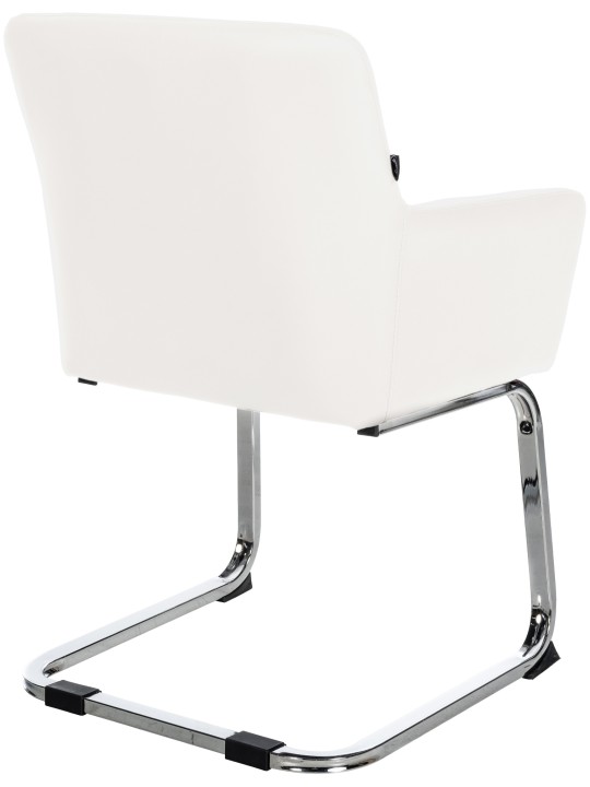 Chaise Puka simili cuir, blanc