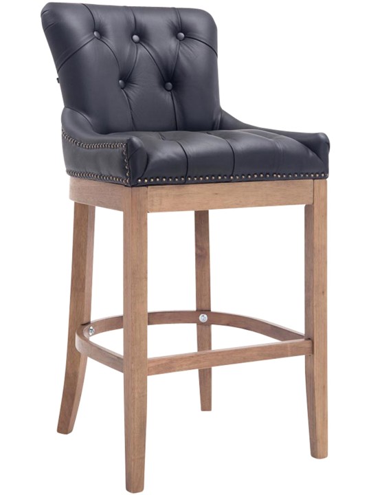 Tabouret de bar Lakewood cuir véritable, clair antique, noir Tabouret de bar Lakewood cuir véritable, clair antique, noir