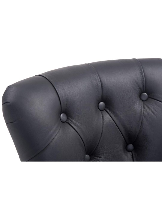 Tabouret de bar Lakewood cuir véritable, clair antique, noir Tabouret de bar Lakewood cuir véritable, clair antique, noir