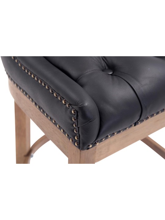 Tabouret de bar Lakewood cuir véritable, clair antique, noir Tabouret de bar Lakewood cuir véritable, clair antique, noir