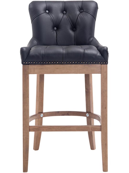 Tabouret de bar Lakewood cuir véritable, clair antique, noir Tabouret de bar Lakewood cuir véritable, clair antique, noir