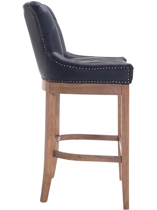 Tabouret de bar Lakewood cuir véritable, clair antique, noir Tabouret de bar Lakewood cuir véritable, clair antique, noir