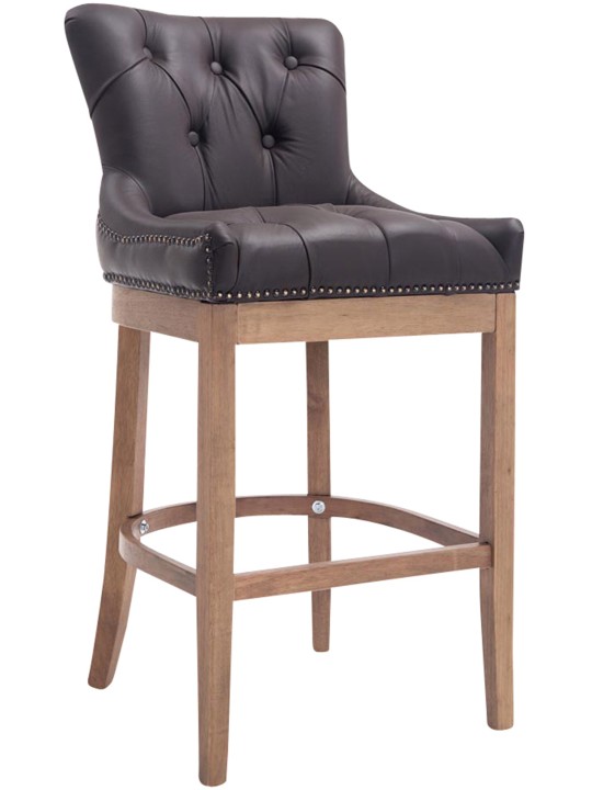 Tabouret de bar Lakewood cuir véritable, clair antique, brun