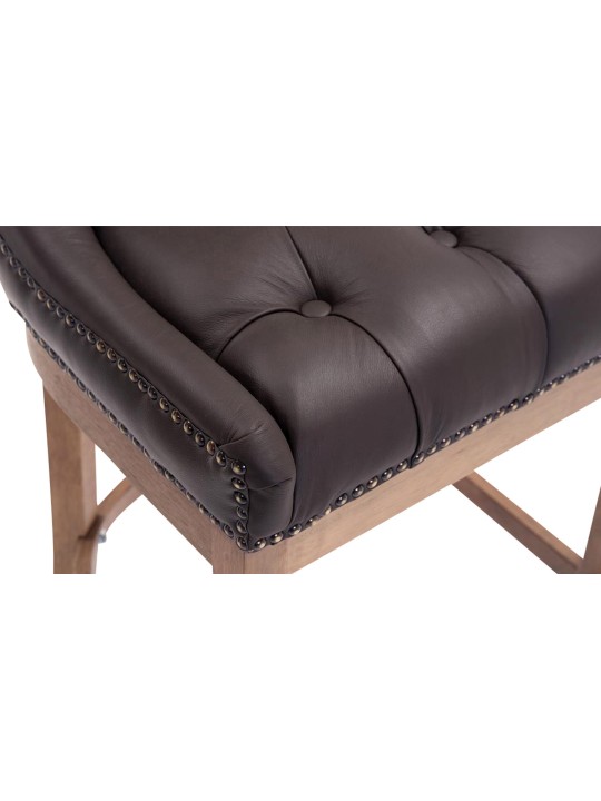 Tabouret de bar Lakewood cuir véritable, clair antique, brun