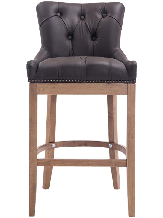 Tabouret de bar Lakewood cuir véritable, clair antique, brun