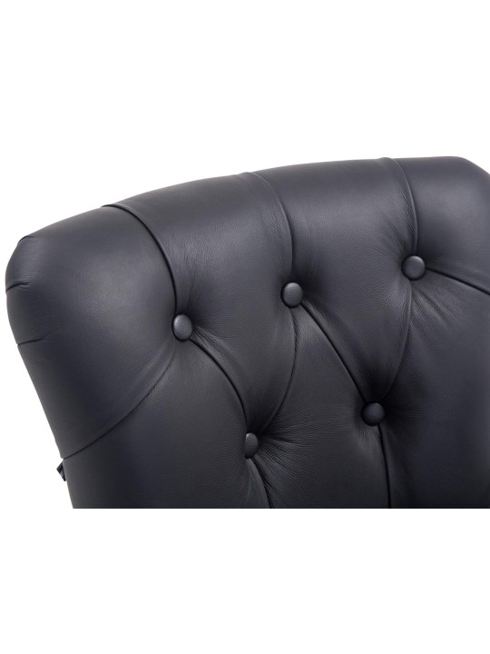 Tabouret de bar Lakewood cuir véritable, antique, noir Tabouret de bar Lakewood cuir véritable, antique, noir