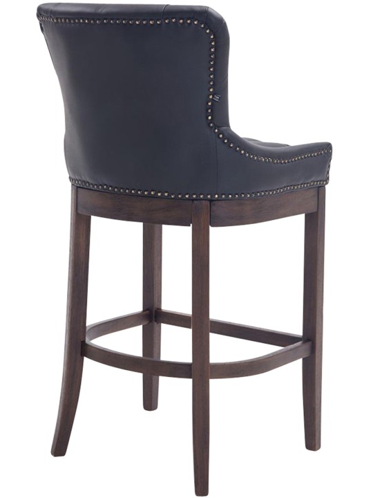 Tabouret de bar Lakewood cuir véritable, antique, noir Tabouret de bar Lakewood cuir véritable, antique, noir