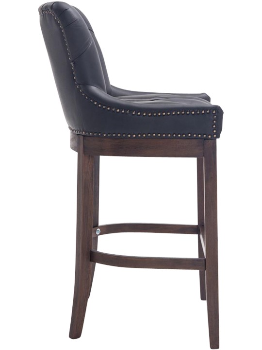 Tabouret de bar Lakewood cuir véritable, antique, noir Tabouret de bar Lakewood cuir véritable, antique, noir