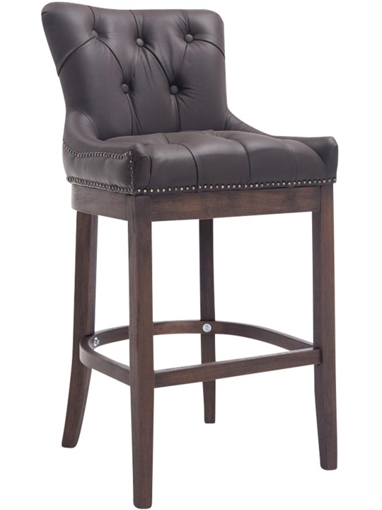 Tabouret de bar Lakewood cuir véritable, antique, brun