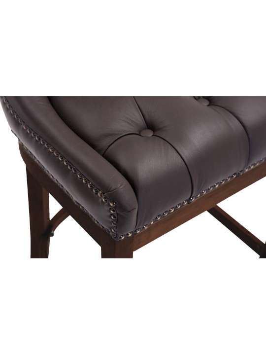 Tabouret de bar Lakewood cuir véritable, antique, brun