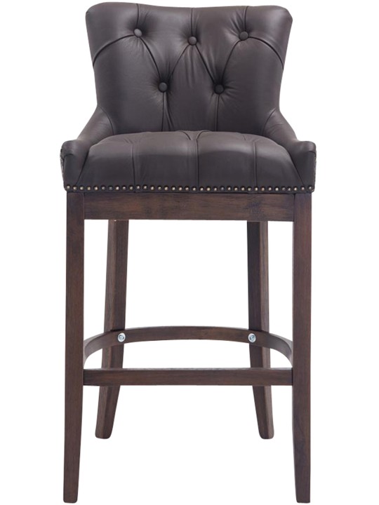 Tabouret de bar Lakewood cuir véritable, antique, brun