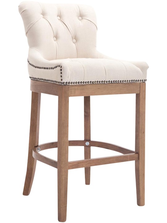 Tabouret de bar Lakewood tissu, antique clair, crème