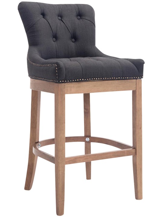 Tabouret de bar Lakewood tissu, antique clair, gris foncé