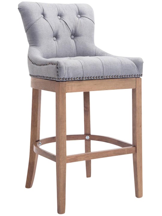 Tabouret de bar Lakewood tissu, antique clair, gris clair Tabouret de bar Lakewood tissu, antique clair, gris clair