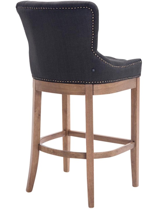 Tabouret de bar Lakewood tissu, antique clair, gris foncé