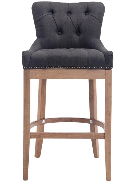 Tabouret de bar Lakewood tissu, antique clair, gris foncé