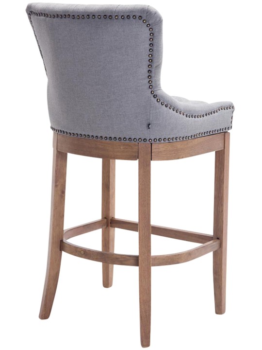 Tabouret de bar Lakewood tissu, antique clair, gris clair Tabouret de bar Lakewood tissu, antique clair, gris clair