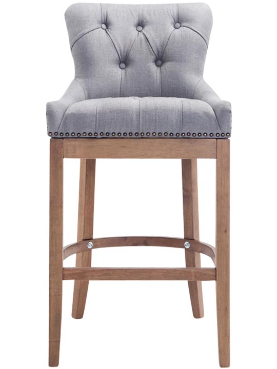 Tabouret de bar Lakewood tissu, antique clair, gris clair Tabouret de bar Lakewood tissu, antique clair, gris clair