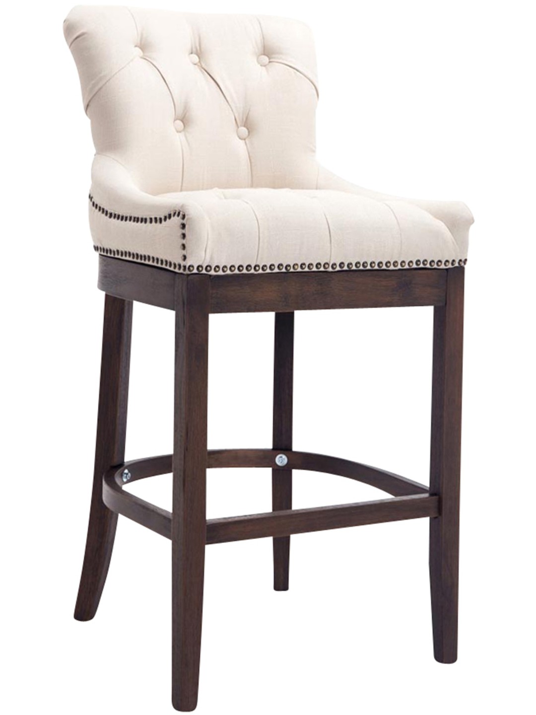 Tabouret de bar Lakewood en tissu, antique, crème