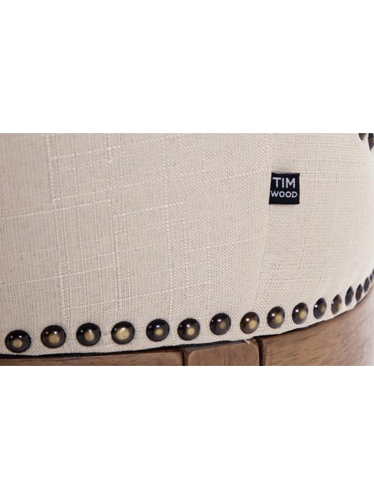 Tabouret de bar Lakewood en tissu, antique, crème