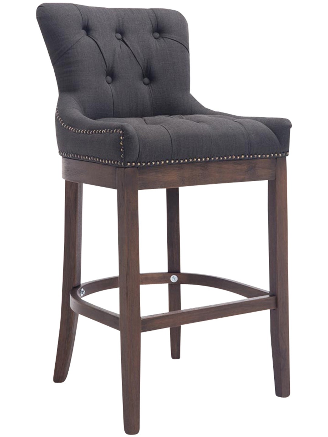 Tabouret de bar Lakewood en tissu, antique, gris foncé