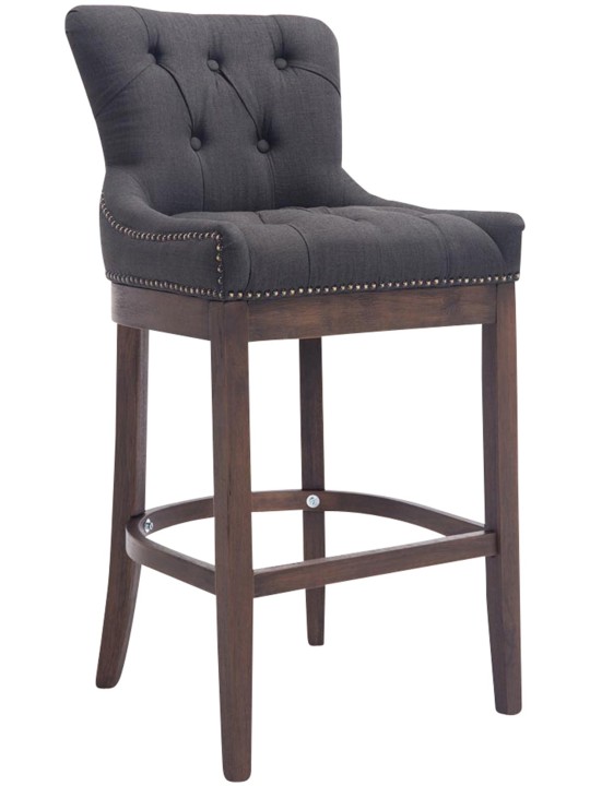 Tabouret de bar Lakewood en tissu, antique, gris foncé