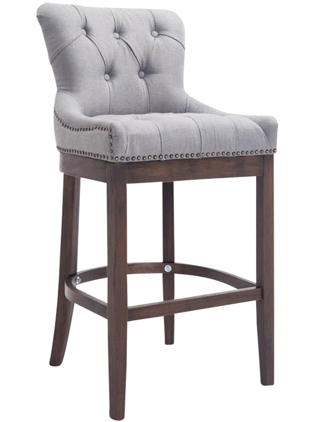Tabouret de bar Lakewood en tissu, antique, gris clair