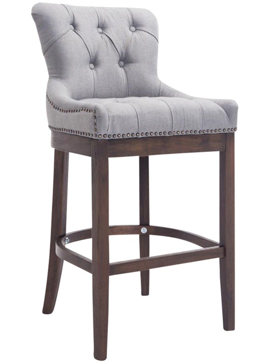 Tabouret de bar Lakewood en tissu, antique, gris clair