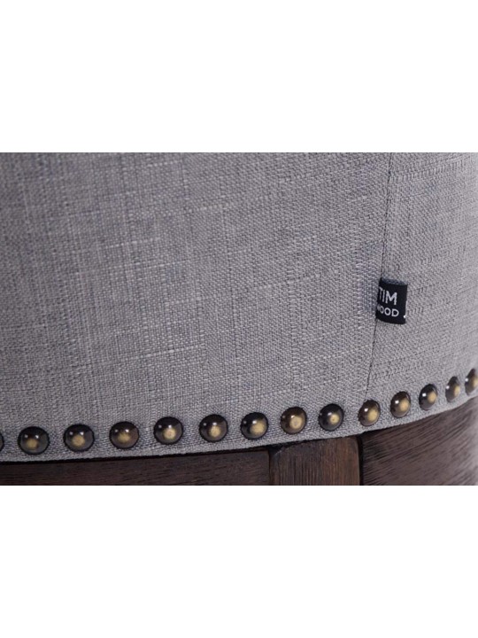 Tabouret de bar Lakewood en tissu, antique, gris clair