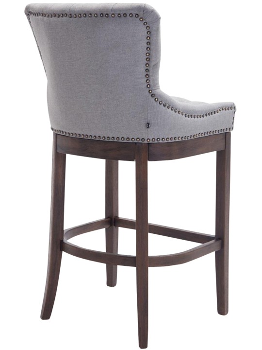 Tabouret de bar Lakewood en tissu, antique, gris clair