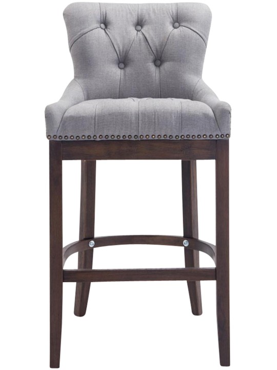 Tabouret de bar Lakewood en tissu, antique, gris clair