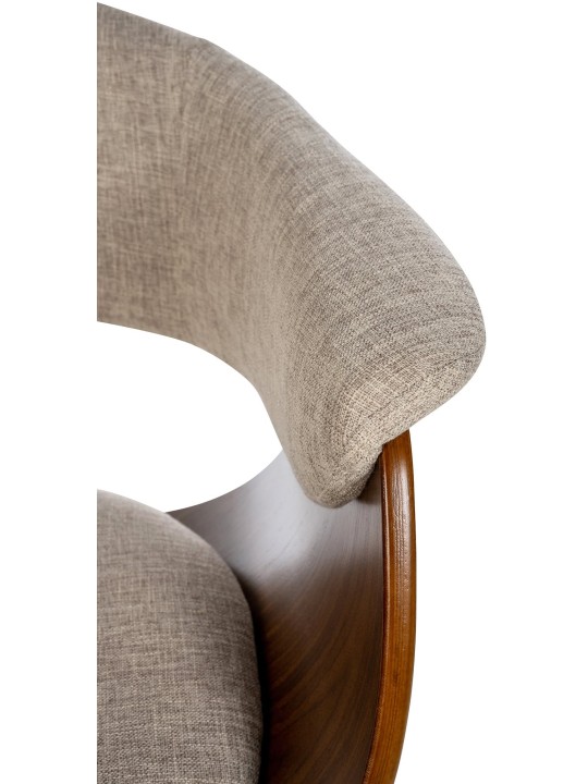 Tabouret de bar Vestal tissu, noyer/crème Tabouret de bar Vestal tissu, noyer/crème