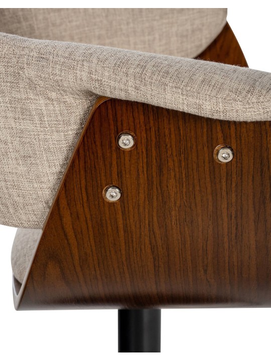 Tabouret de bar Vestal tissu, noyer/crème Tabouret de bar Vestal tissu, noyer/crème