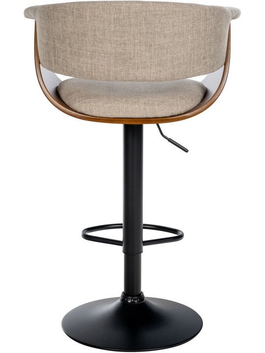 Lot de 2 tabourets de bar Vestal tissu, noyer/crème