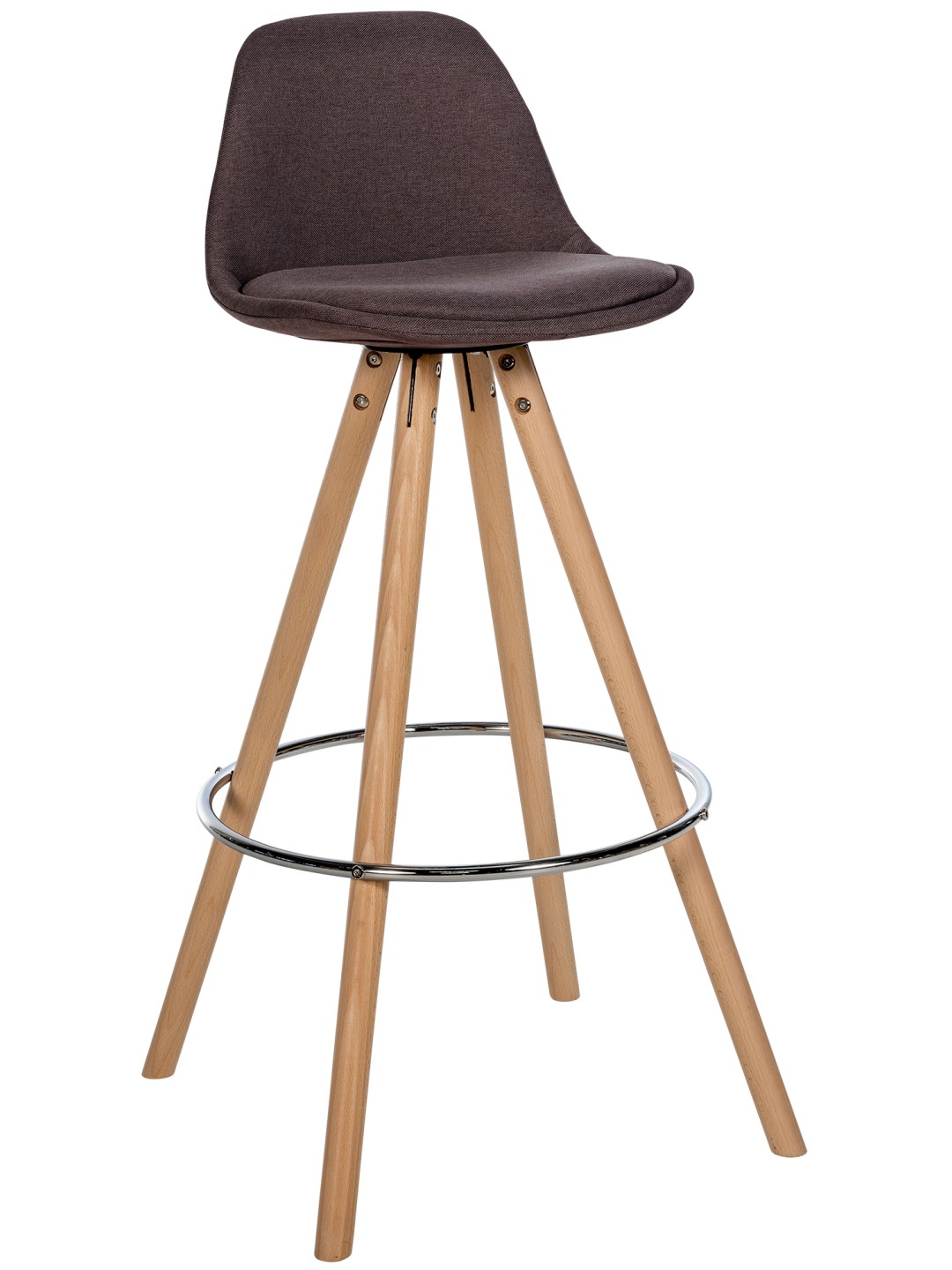 Tabouret de bar Corbin tissu rond naturel, brun