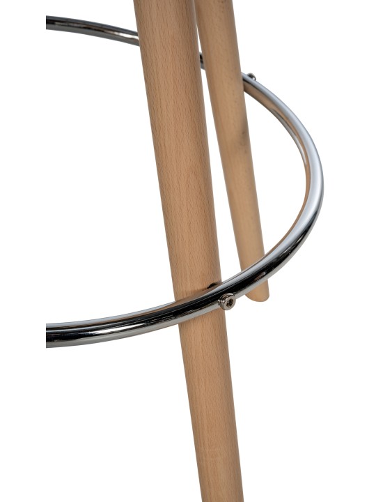 Tabouret de bar Corbin tissu rond naturel, brun