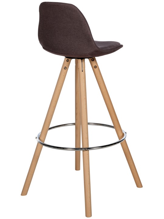 Tabouret de bar Corbin tissu rond naturel, brun