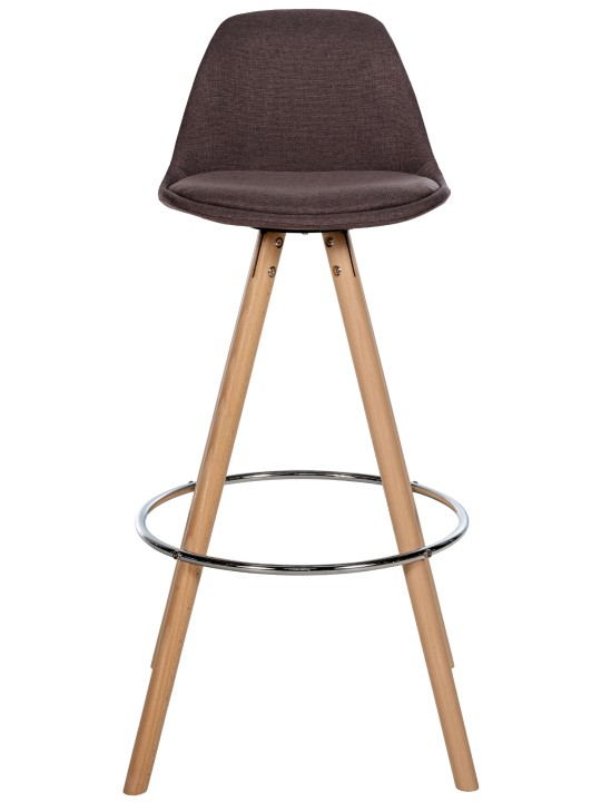 Tabouret de bar Corbin tissu rond naturel, brun