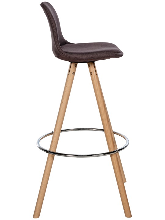 Tabouret de bar Corbin tissu rond naturel, brun