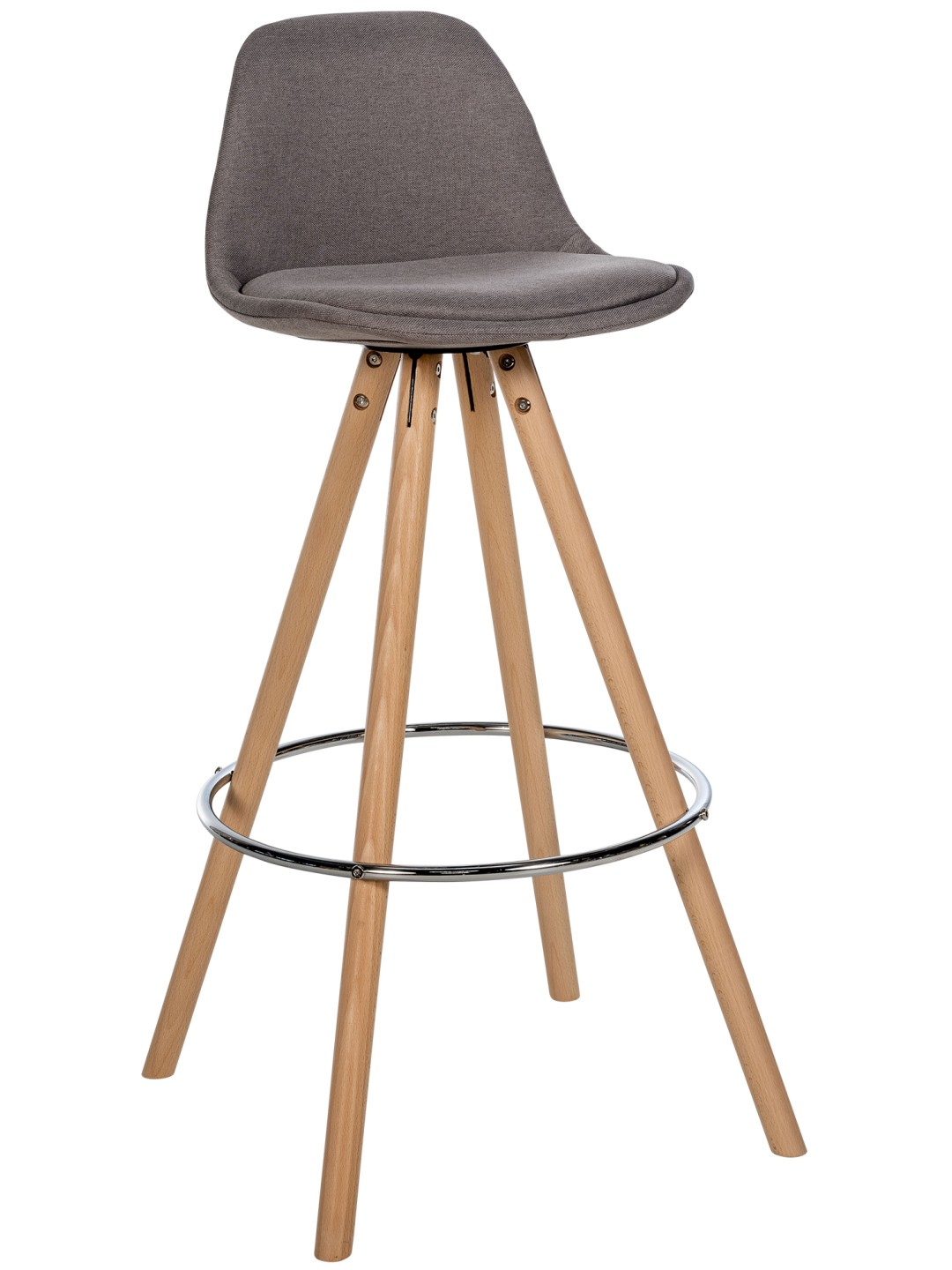 Tabouret de bar Corbin tissu rond naturel, taupe