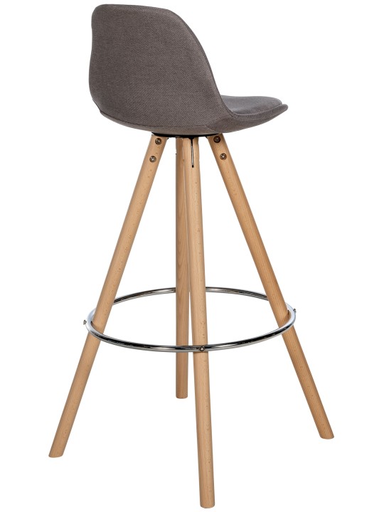 Tabouret de bar Corbin tissu rond naturel, taupe