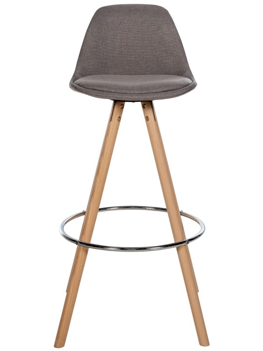 Tabouret de bar Corbin tissu rond naturel, taupe