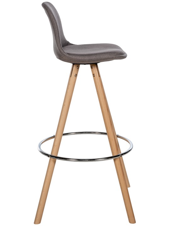 Tabouret de bar Corbin tissu rond naturel, taupe