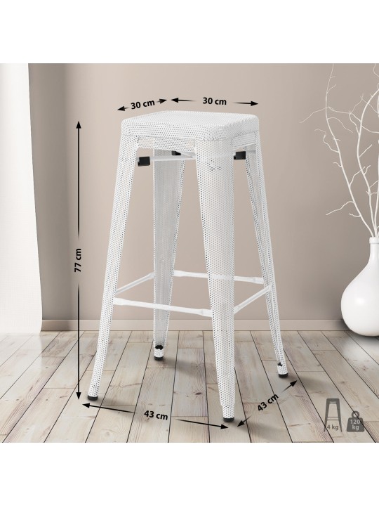 Tabouret de bar Fletcher, blanc