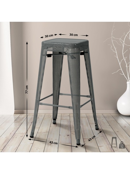 Tabouret de bar Fletcher, gris