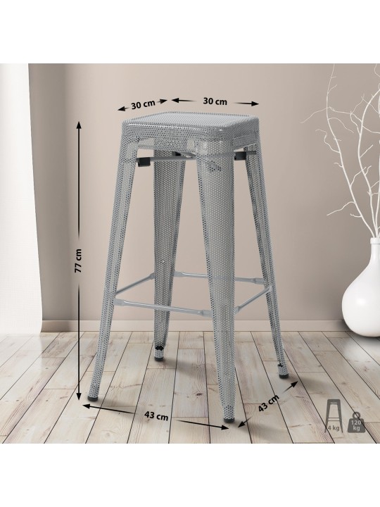 Tabouret de bar Fletcher, argent Tabouret de bar Fletcher, argent
