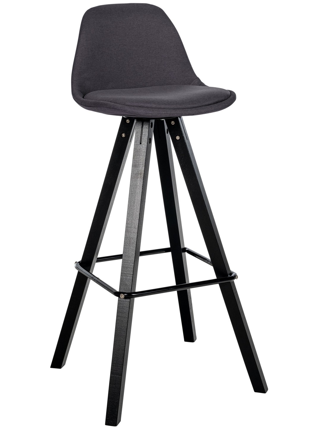 Tabouret de bar Corbin tissu Carré, gris foncé