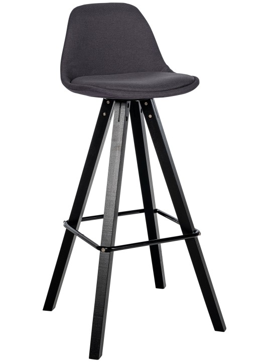 Tabouret de bar Corbin tissu Carré, gris foncé